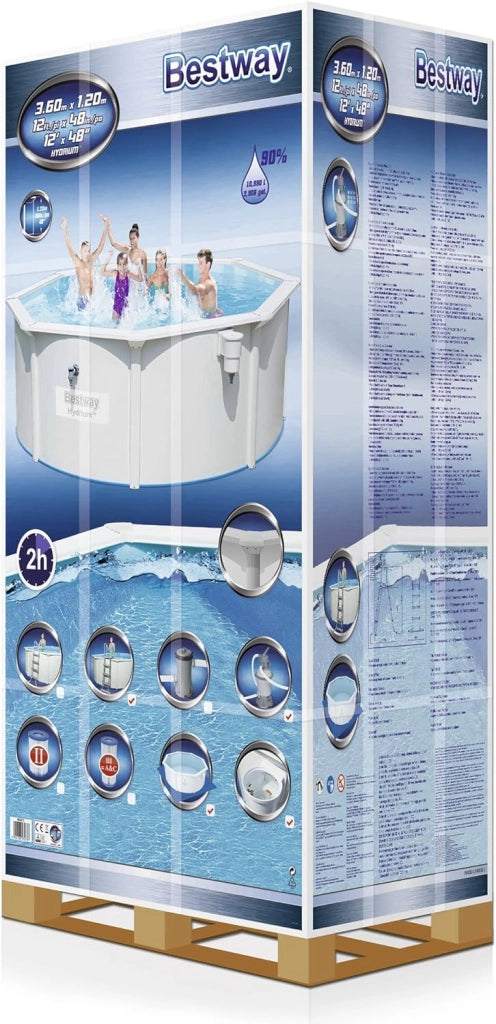 Bestway Hydrium 56574 piscina fuori terra Piscina con bordi Piscina rotonda 10990 L Blu, Grigio