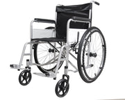 Sedia A Rotelle Carrozzina Ad Autospinta Per Disabili Anziani Telaio Robusto Ergonomico Pieghevole In Acciaio Con Braccioli Poggiapiedi Estraibili Cintura Di Sicurezza Colore Grigio