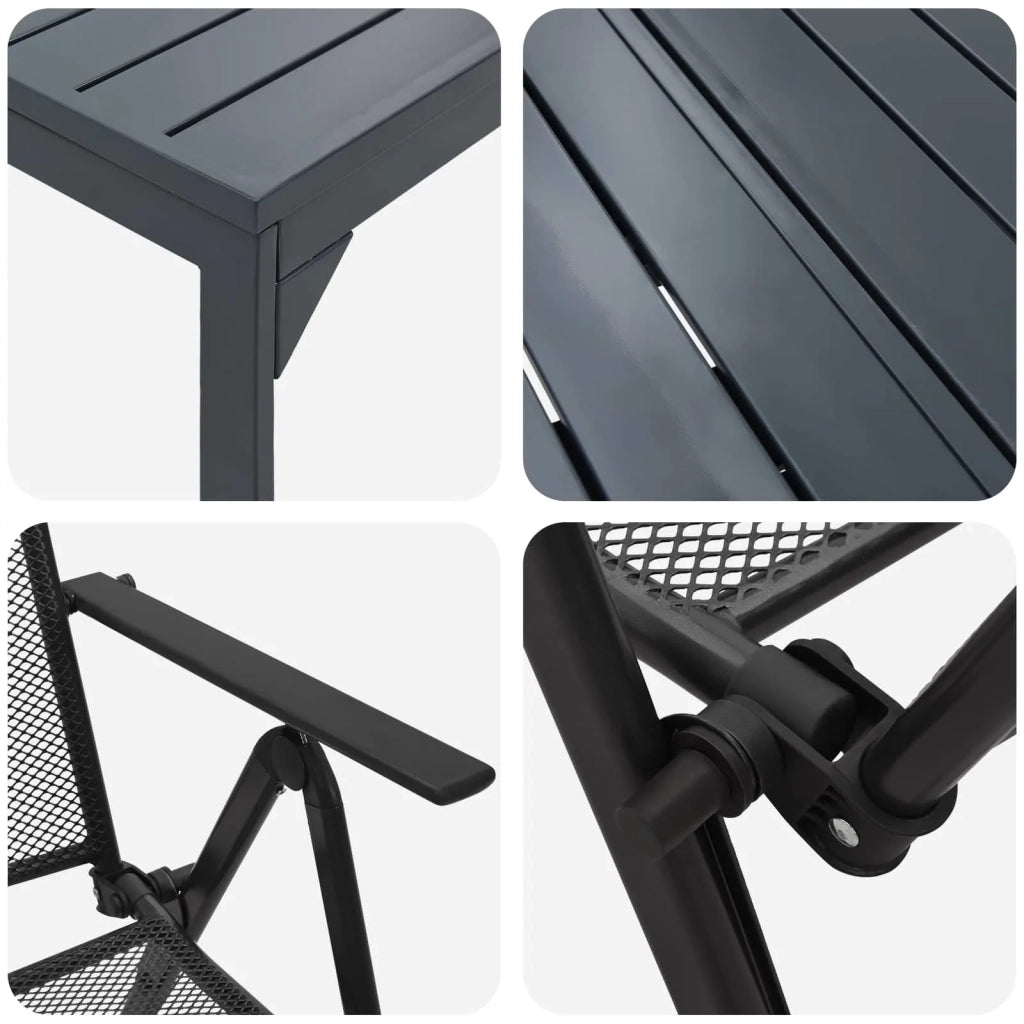 Set da Pranzo per Giardino 9 pcs Antracite Acciaio 3378835