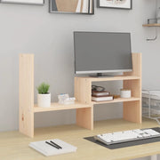 Supporto per Monitor (39-72)x17x43 cm in Legno Massello di Pino 814009
