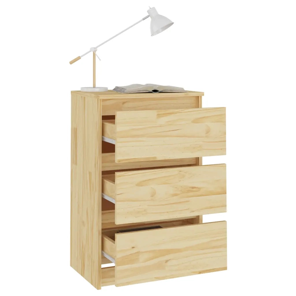 Comodini 2 pz-Set di 2 Tavolino da notte 40x29,5x64 cm in Legno Massello di Pino