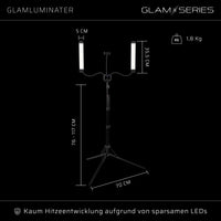 GlamSeries GlamLuminater Luce LED, lampada con 2 bracci flessibili, temperatura di colore regolabile in continuo, lampada con telecomando, illuminazione per make-up artist