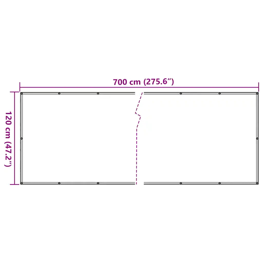 Paravento da Balcone Crema 700x120 cm in PVC