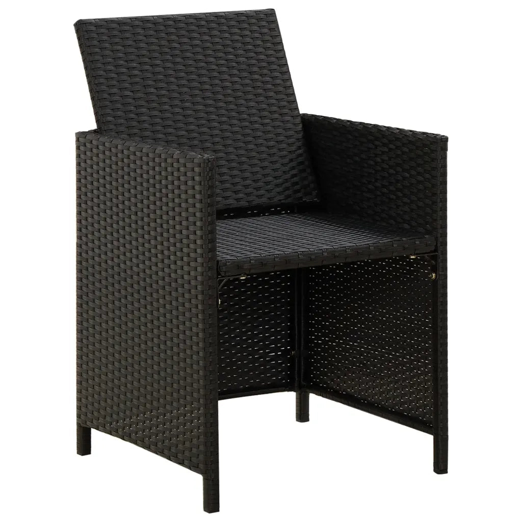 Sedie da Giardino con Cuscini 2 pz-Sedia da esterno in Polyrattan Nere