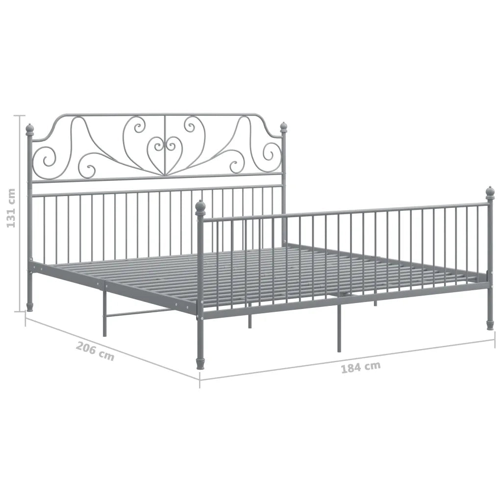 Giroletto-Struttura Letto Grigio in Metallo 180x200 cm 837606