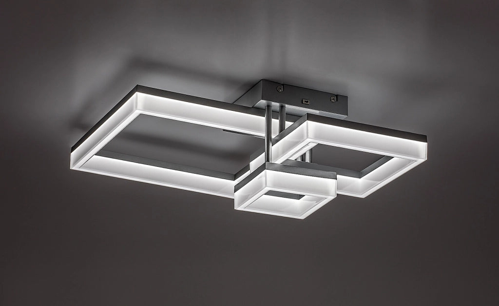 Plafoniera LED 22W CCT cromata geometrica Amilia Rabalux