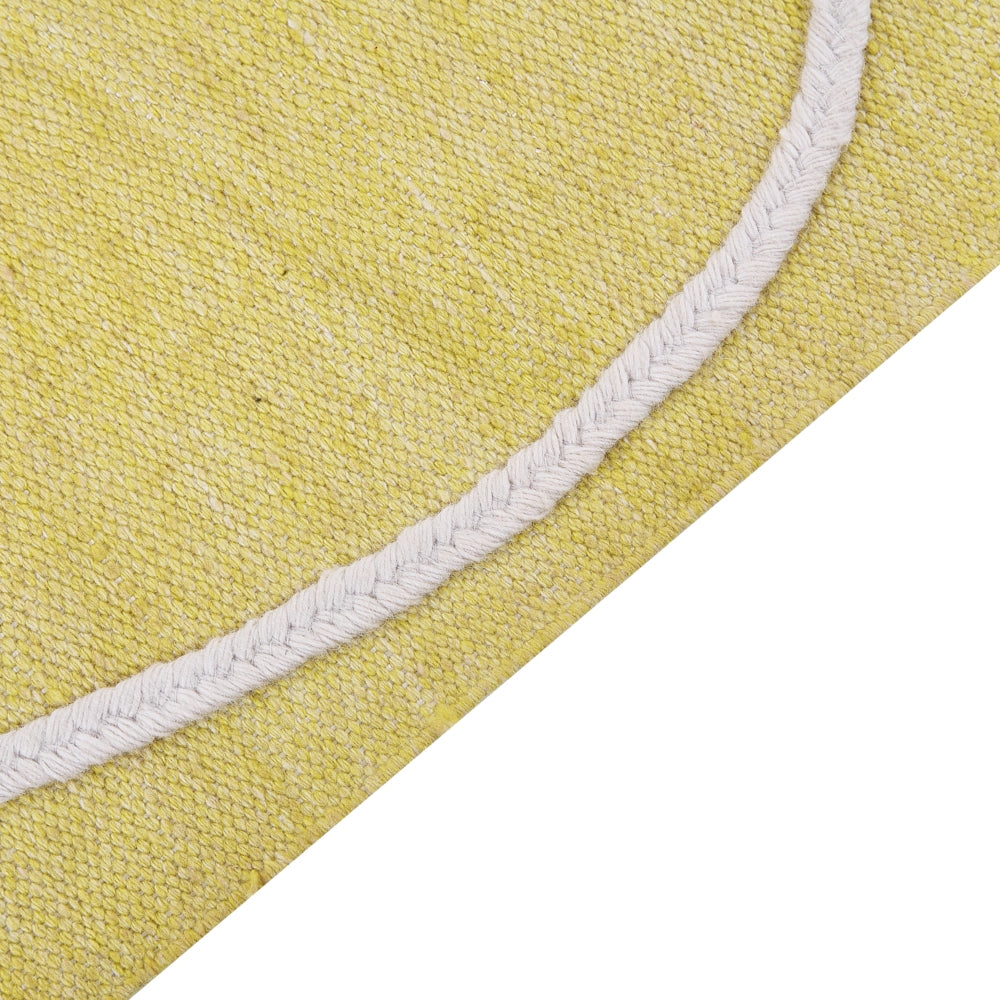 Tappeto rettangolare per interni e per esterni in poliestere con motivo a nappe giallo 140 x 200 cm  stile boho