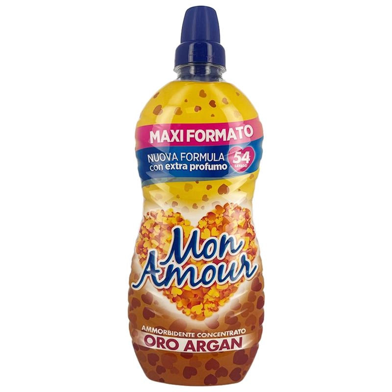 MON AMOUR AMMORBIDENTE CONCENTRATO NUOVA FORMULA CON EXTRA FORMULA FRAGRANZA ORO ARGAN 54 LAVAGGI MAXI FORMATO 1350 ML