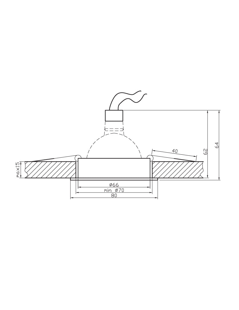 Faretto da incasso quadrato 1xMR16 oro/cromo Candellux