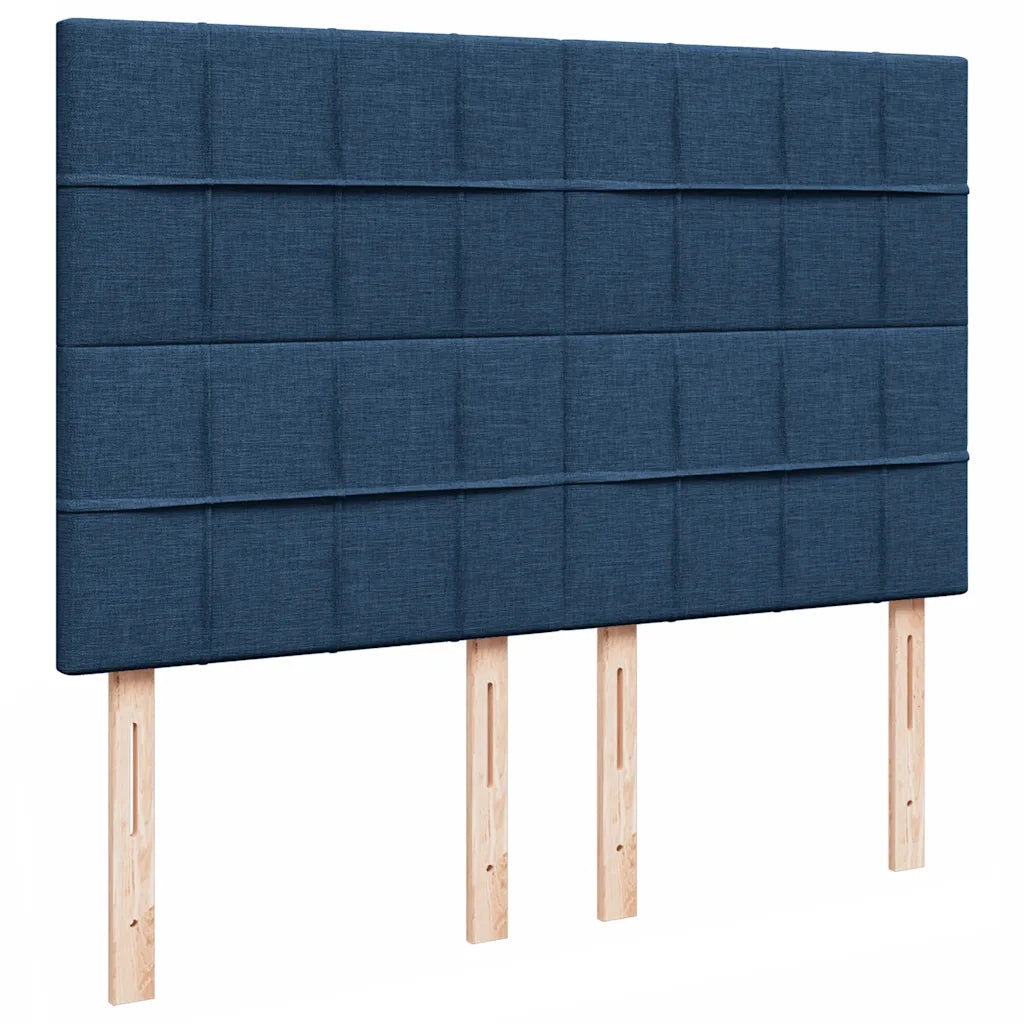 Struttura Letto Pouf con Materasso Blu 140x200cm in Tessuto 3313167