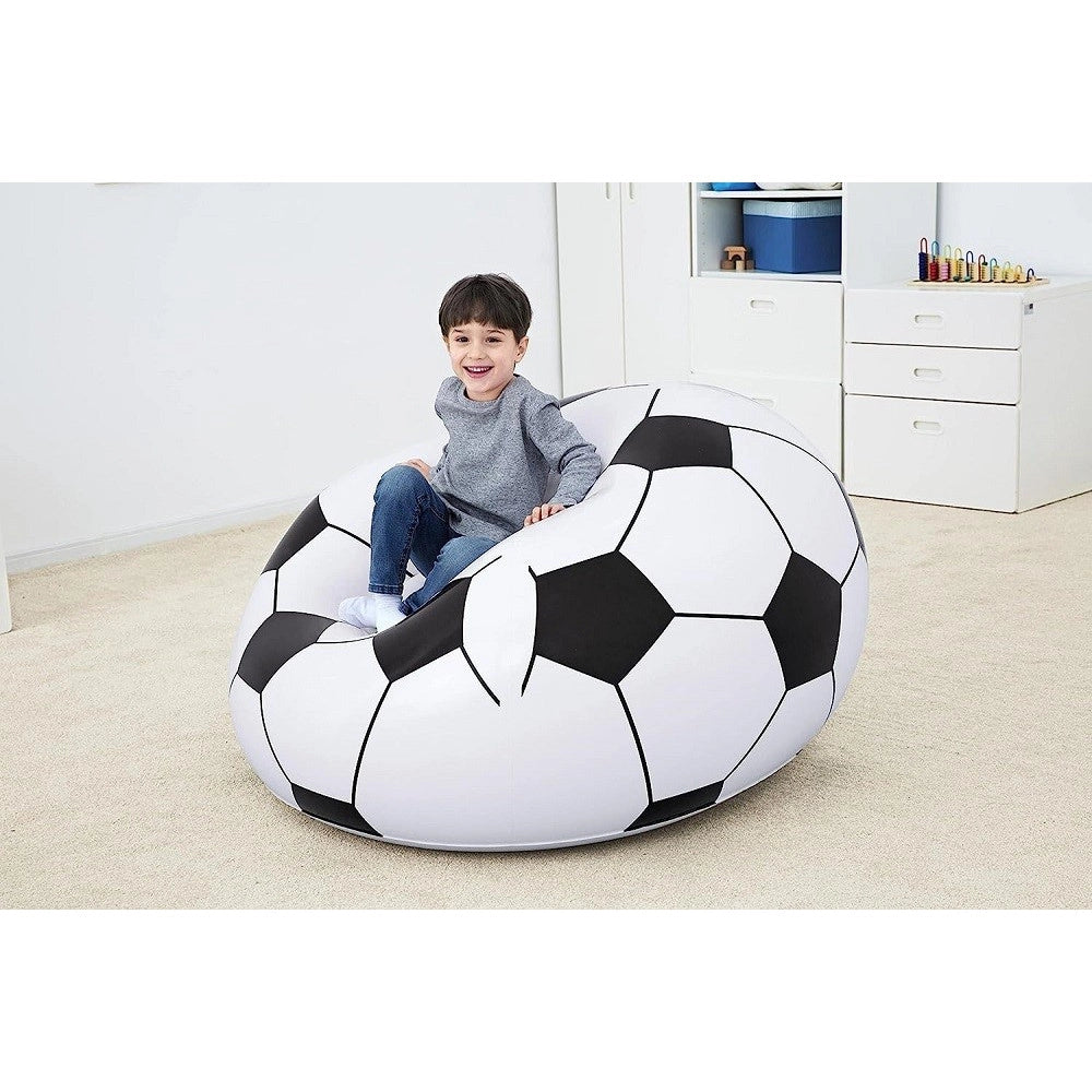 Trade Shop - Poltrona Gonfiabile Pallone Da Calcio Poltroncina Soccer 114x112x66cm Sedia 75010 -