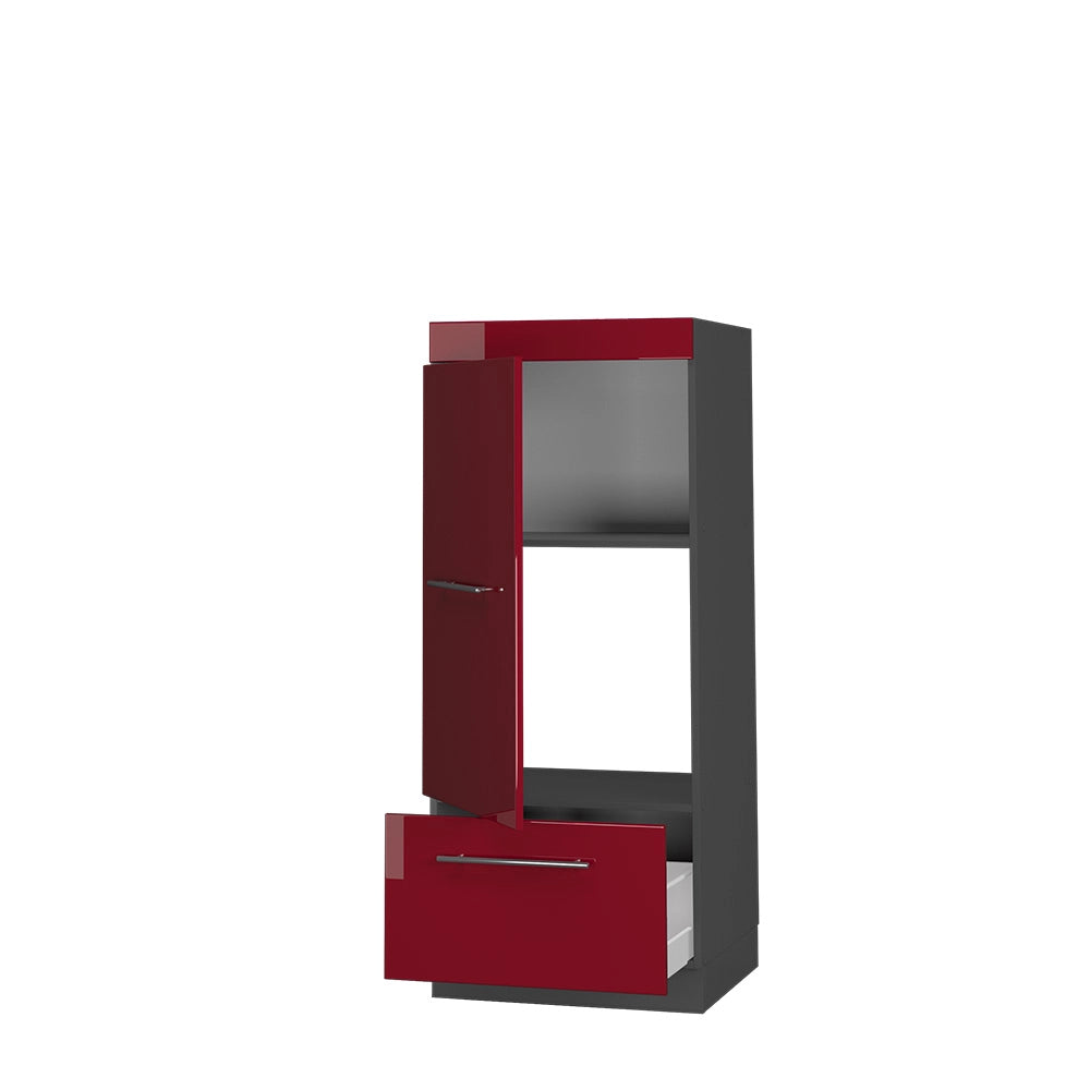 Mobile cucina microonde Fame-Line Bordeaux lucido/Antracite 60 cm Vicco