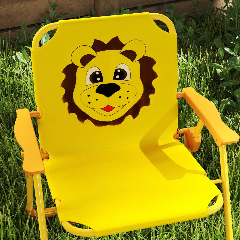 Set da Giardino per Bambini 2-5 Anni con Tavolino 2 Sedie e un Ombrellone Giallo