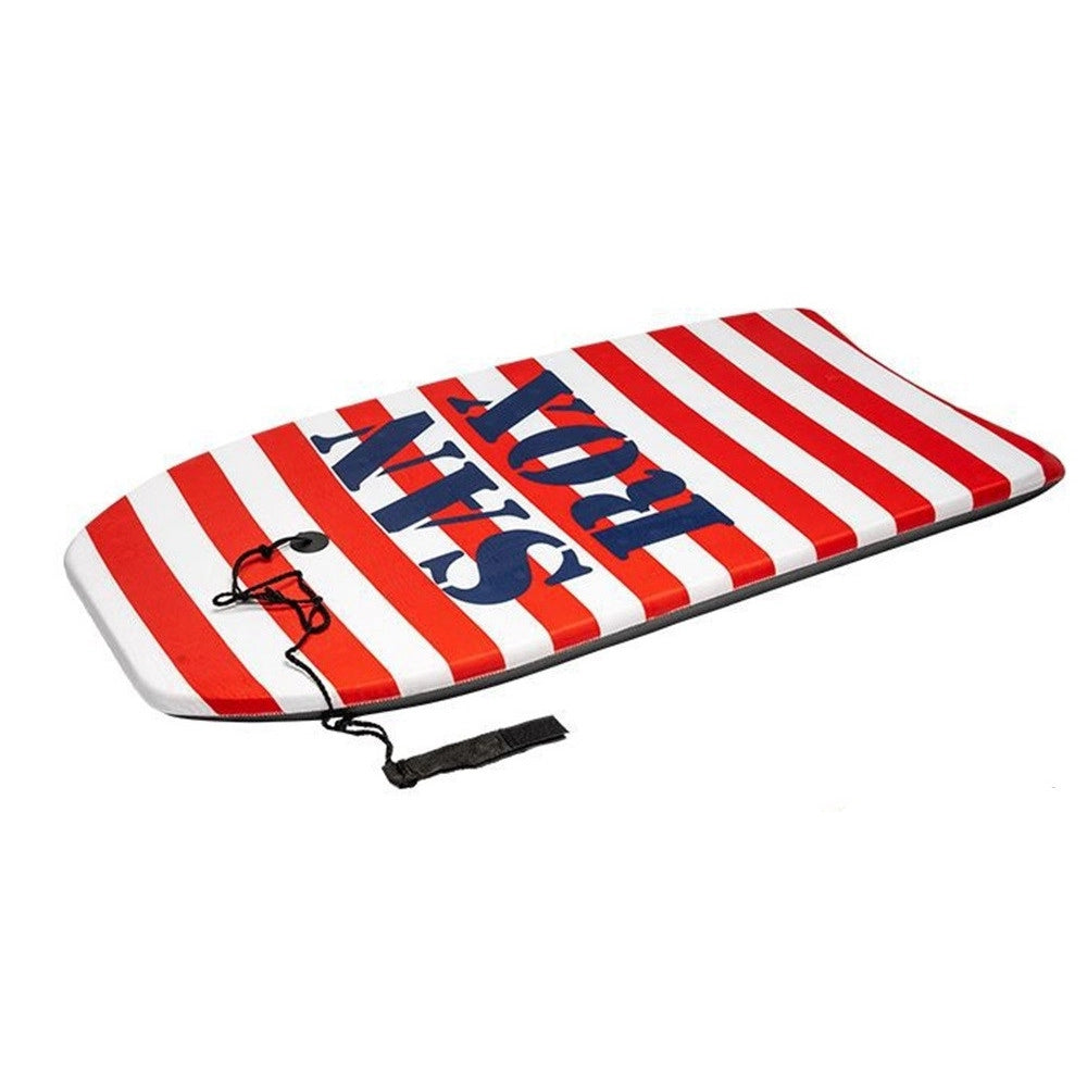 Trade Shop - Tavoletta Mare Eps 94cm Surf Bodyboard Stripe Righe Con Scritta Con Corda Caviglia 3501034 -