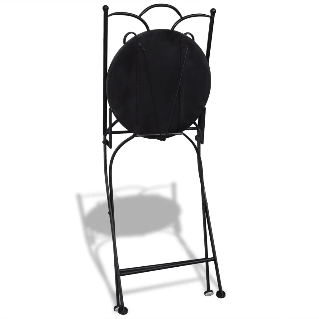 Set da Bistrot 3 pz in Piastrelle di Ceramica Nero e Bianco cod mxl 47034