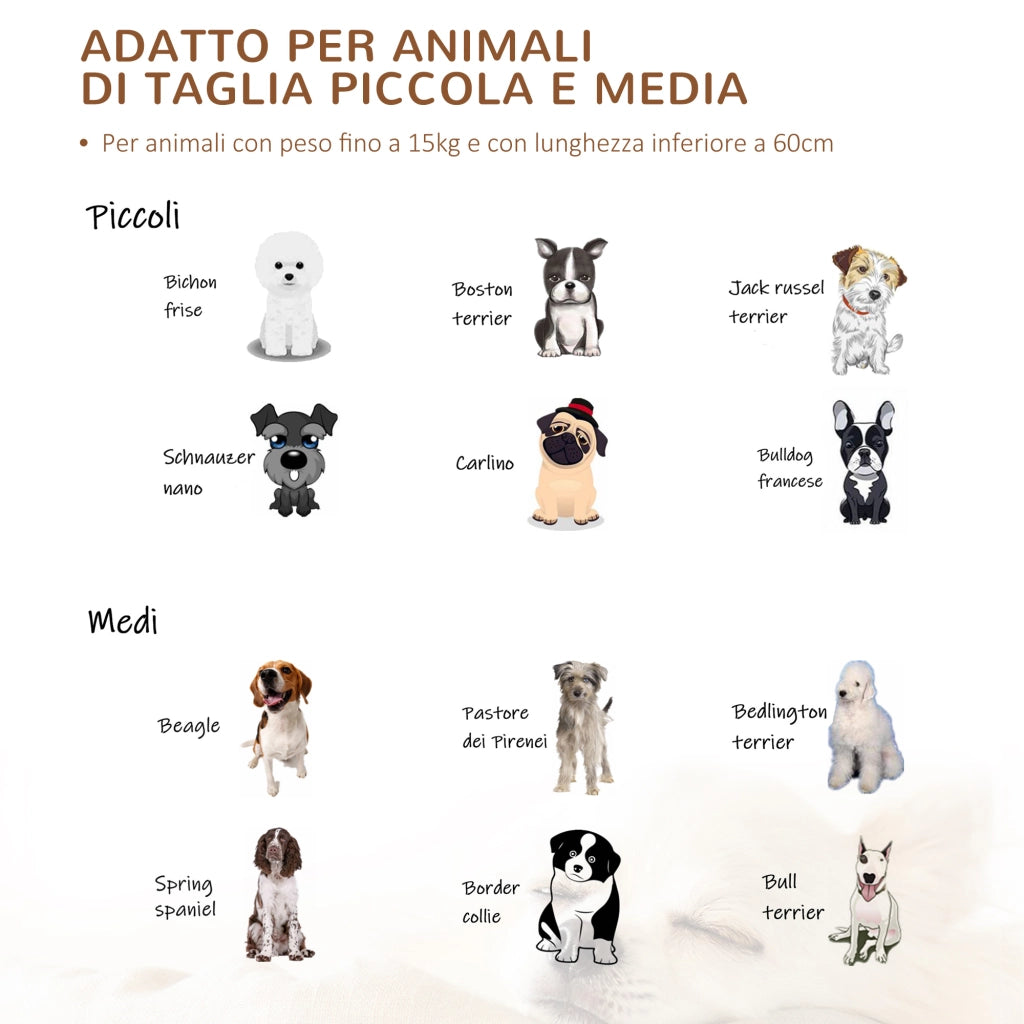 Easycomfort Cuccia per Cani e Gatti Rialzata in Rattan con Cuscino Lavabile Bianco, Lettino per Animali da Interno, 70.5x40x37.5cm, Beige