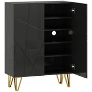 Scarpiera con 2 Ante e 4 Ripiani Regolabili, 72 x 31,5 x 95 cm, Nero