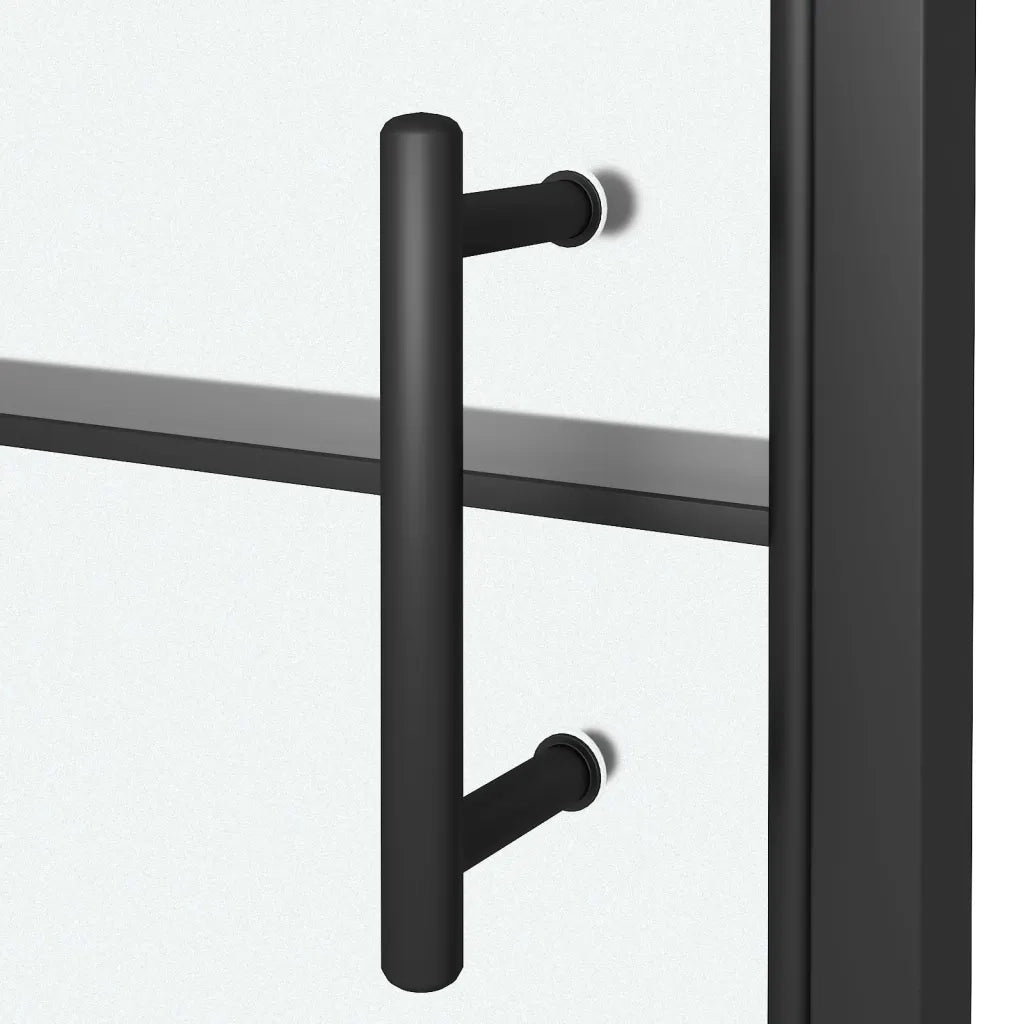 Parete Doccia 81x195cm in Vetro Temperato Semi Smerigliato Nero cod mxl 44494