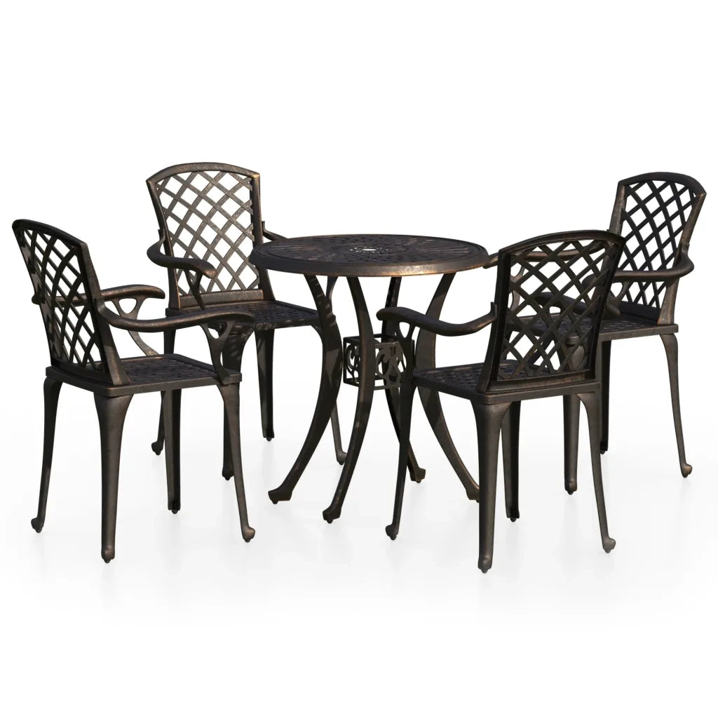 Set da Bistrot 5 pz in Alluminio Pressofuso Bronzo cod mxl 45023