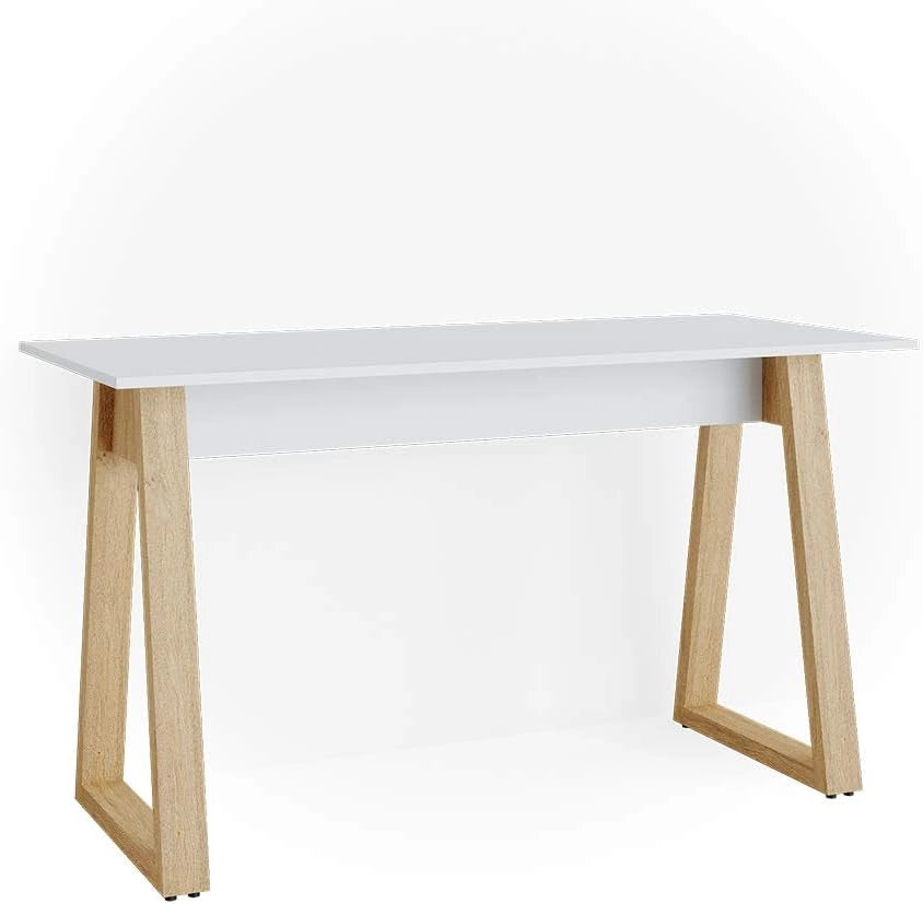 Scrivania Nautica, Bianco, 138 x 60 cm con cassetti L, adatto per postazioni di lavoro al computer e uso in home office