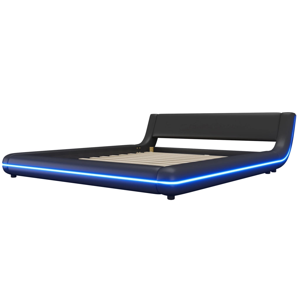 letto basso pu nero 160 x 200 cm