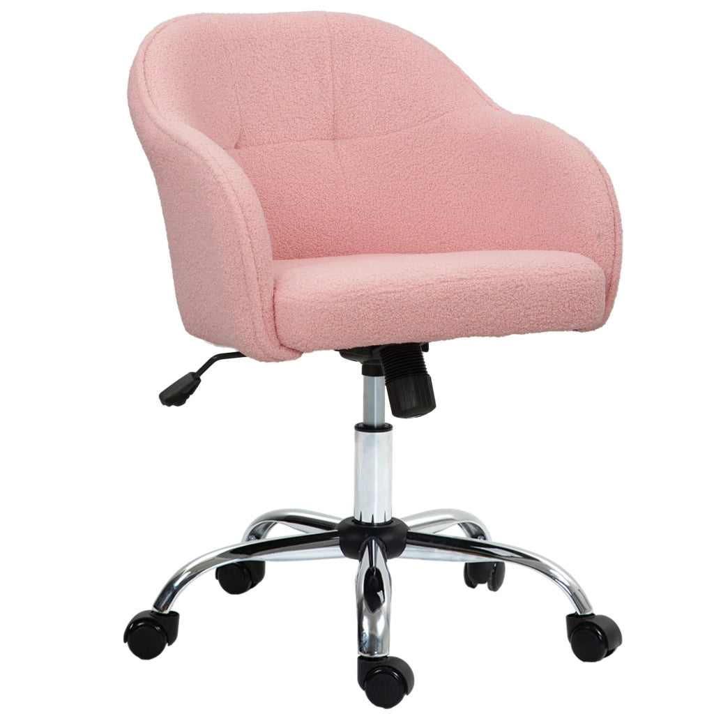 Sedia da ufficio ergonomica con basculante ¨C zephmum ¨C velluto rosa 56x61x86 cm