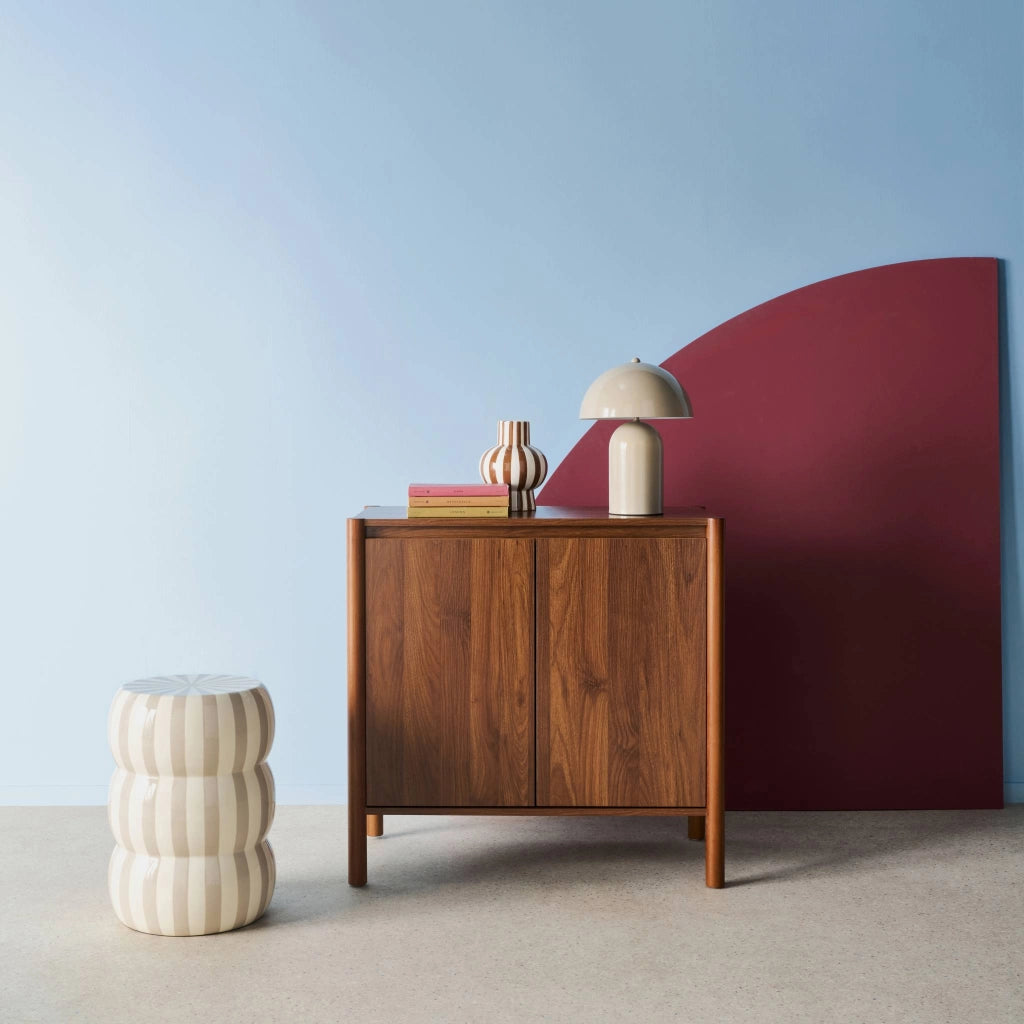 Credenza decorazione legno 2 ante 80cm, noce