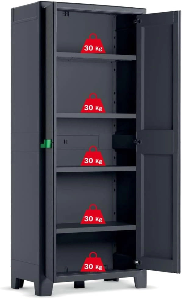 Armadio 4 Ripiani 80x44x182 cm Keter Moby Alto XL Antracite