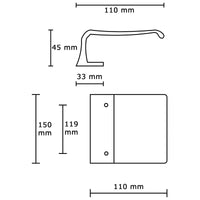 Maniglia tirante per porta  SAGUATTI 316/150K in alluminio bianco lucido