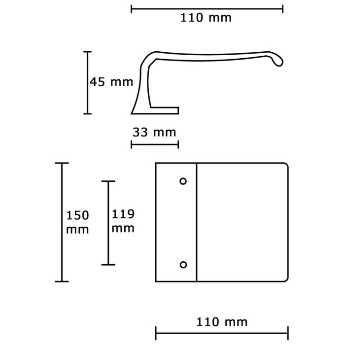 Maniglia tirante per porta  SAGUATTI 316/150T in alluminio bianco lucido