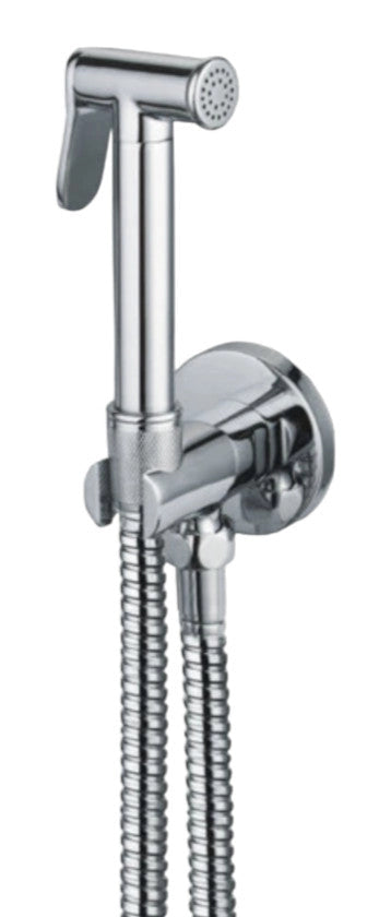 Set doccetta bidet idroscopino con chiusura automatica, tutto ottone flessibile 120 cm