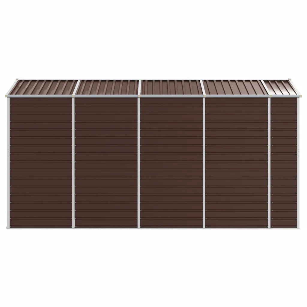 Casetta da giardino marrone 191x385x198 cm in acciaio zincato 3188267