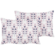 Set di 2 cuscini da giardino in poliestere Bianco Sporco 40 x 60 cm Cuscino da lancio rettangolare con motivo a foglia dal design moderno