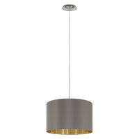 Lampadario A Sospensione Contemporaneo Maserlo Acciaio Nichel Oro 1 Luce E27 D38