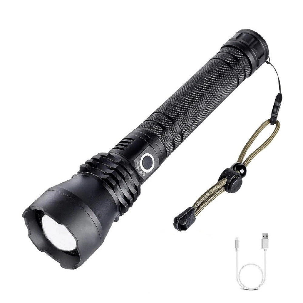 Trade Shop - Torcia Lampada Led Cree P50 Ricaricabile 2000 Lumen 80000 W Zoom Doppia Batteria -
