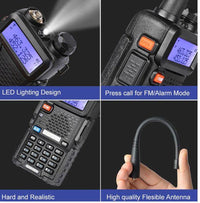 X2 BAOFENG UV-5R RICETRASMITTENTE VHF/UHF DUAL BAND RADIO 136-174 400-480 MHZ