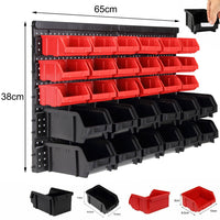Pannello Da Parete Con 32 Box Portautensili Contenitori Attrezzi Officina Garage