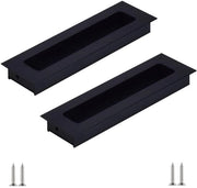 Maniglie per Porte Scorrevoli - Design Moderno - Materiale Alluminio - Nero - Maniglie Nascondibili - Adatto per Armadi - 17,5 cm