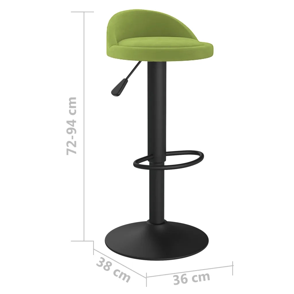 Sgabelli da Bar 2 pz Verde Chiaro in Velluto 333603