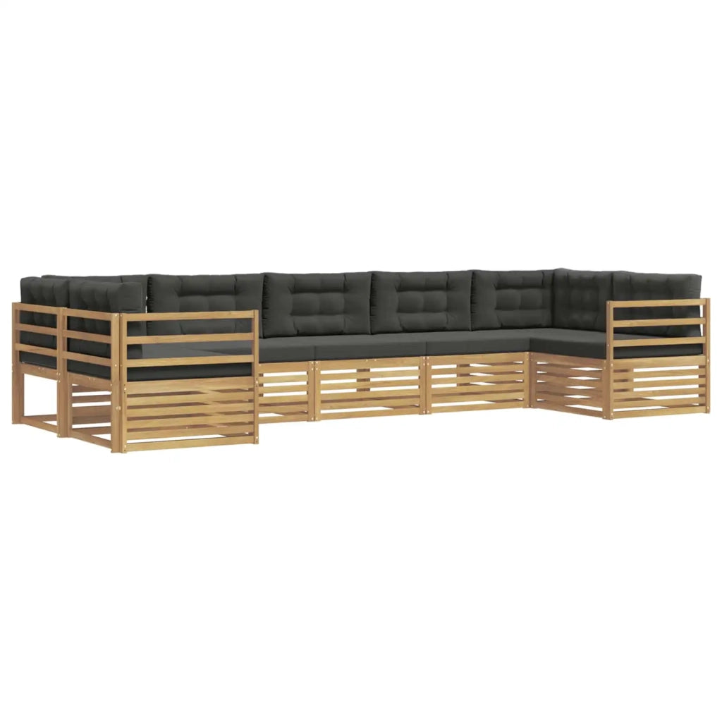 Set di divani da esterno 7 pz Bianco e Antracite Poliestere 3391067