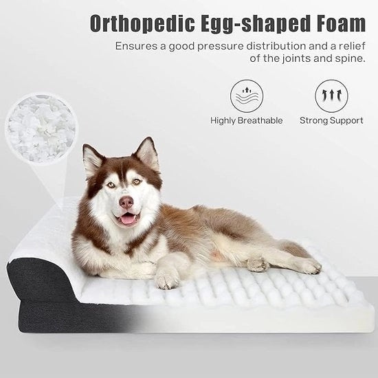 Cuscino per cani ortopedico, soffice per cani con schiuma a forma di uovo, 106 x 76 x 20 cm, materasso per cani con schiuma a bassa densità lavabile, cuscino antiscivolo per cani