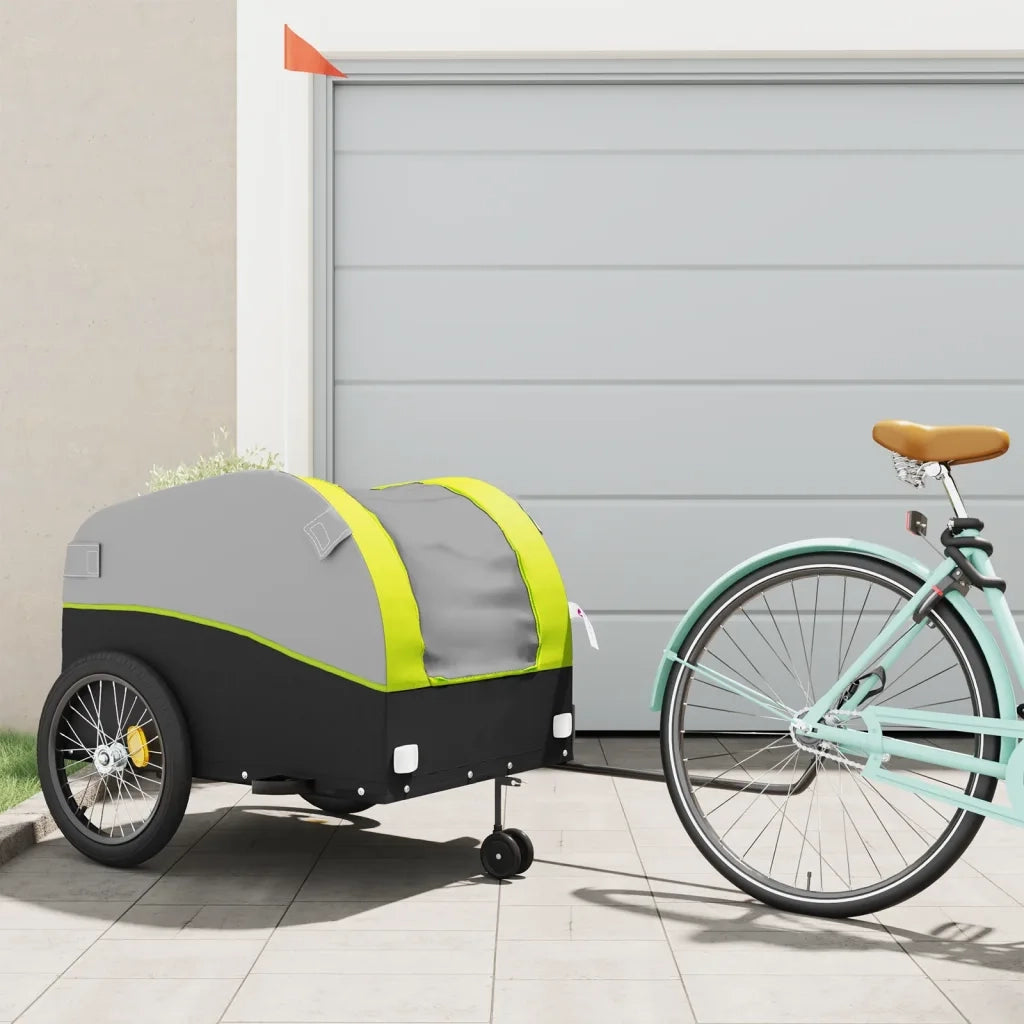 Rimorchio da Bici Nero e Verde 45 kg in Ferro 94158