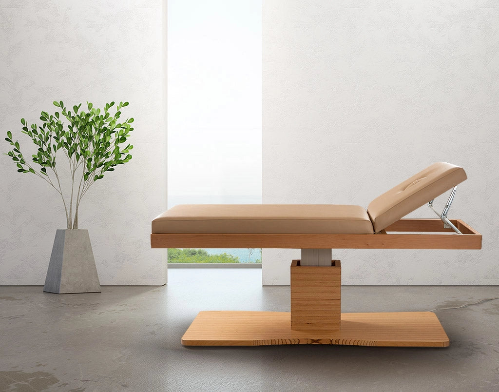 Lettino da Massaggio Fisioterapia Elettrico 2 Sezioni 190x70x60/90cm Benotti Brisbane Beige