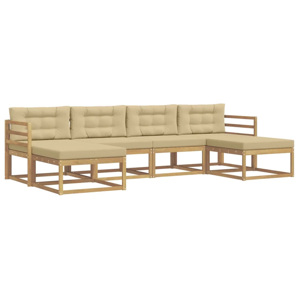 Set di divani da esterno 6 pz Bianco e Beige 3386817