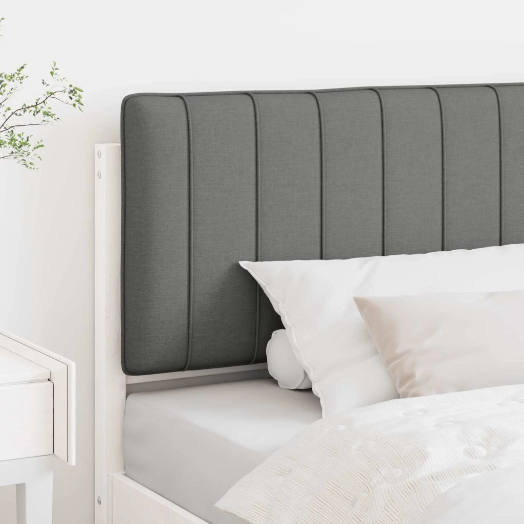 Testiera imbottita-Testiera con Cuscini-Testata Bianco e grigio chiaro 100 cm Pino massello 297009
