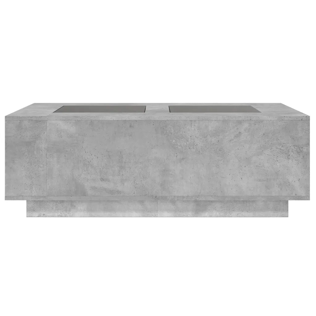 Tavolino Salotto con LED Infinity Grigio Cemento 116x69x40 cm