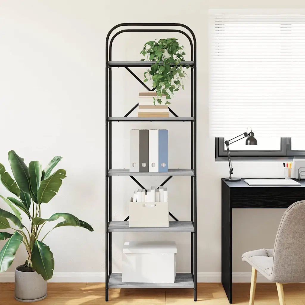 Libreria Grigio Sonoma 60 x 30 x 183 cm Legno multistrato