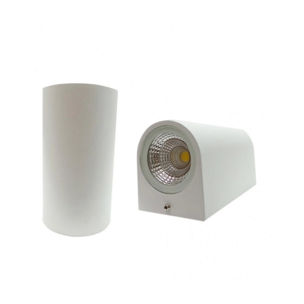 Trade Shop - Applique Da Esterno Cilindro Up&down Lampada Da Parete Giardino 2xgu10 Ip65 Es14 - Bianco