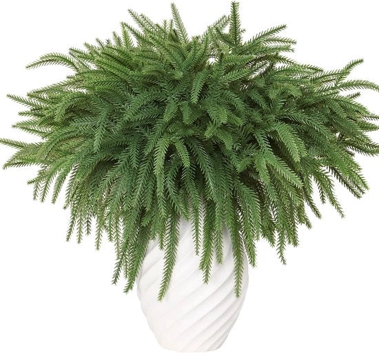 Rami di Pino di Norfolk Betylifoy, 6 Stuks, Presepi Artificiali Decorazione di Natale per Interni Esterni, Decorazione di Casa, Artefatti di Natale, Piantine Artificiali per Natale (6)