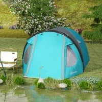 Tenda da Campeggio 3 Persone con Camera e Veranda, Impermeabile 3000mm e Borsa di Trasporto, Azzurro